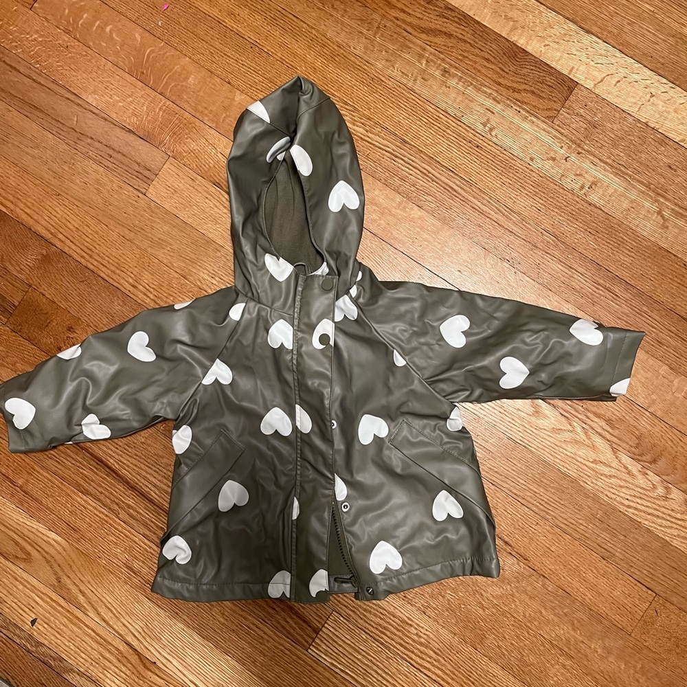 Zara Kids Heart Patterned Rain Jacket